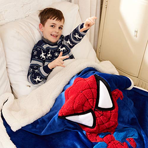 D-L6 Spiderman Kid&#39;s Sherpa Blanket