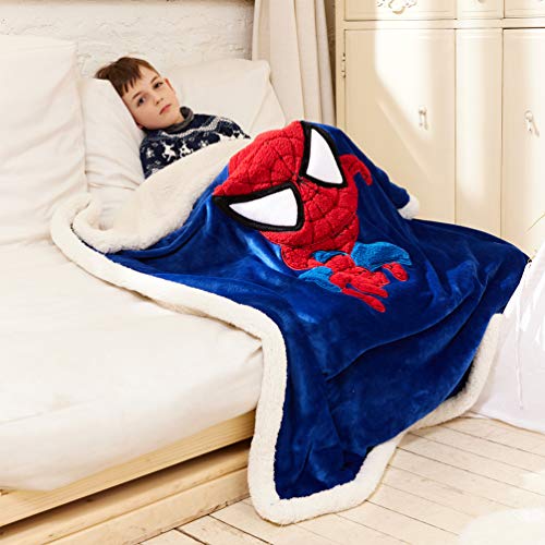 D-L6 Spiderman Kid&#39;s Sherpa Blanket