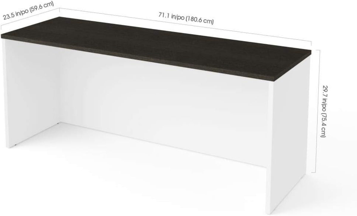 A-L94 BESTAR Pro-Concept Plus Narrow Desk Shell (White &amp; Deep Grey)