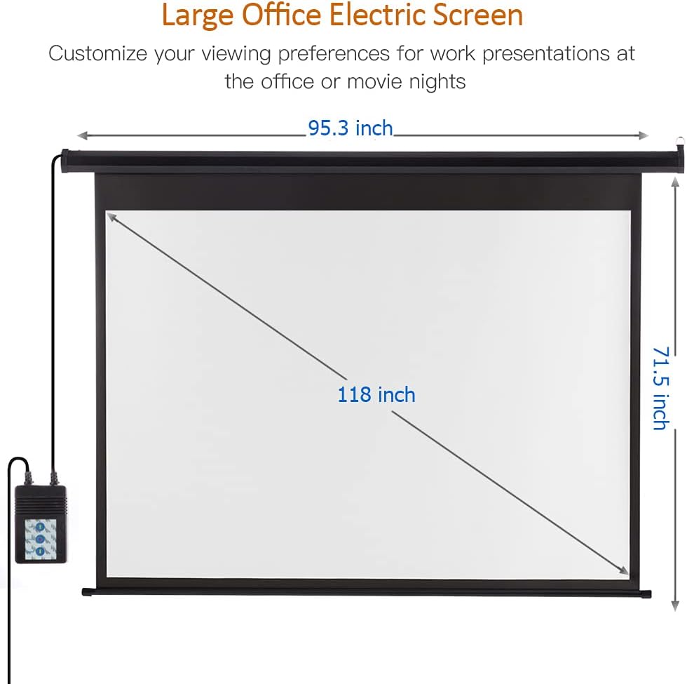 A-L79 Auto Motorized Projector Screen w/Remote Control, 4:3 Aspect Ratio,  120&quot; (Black Frame)