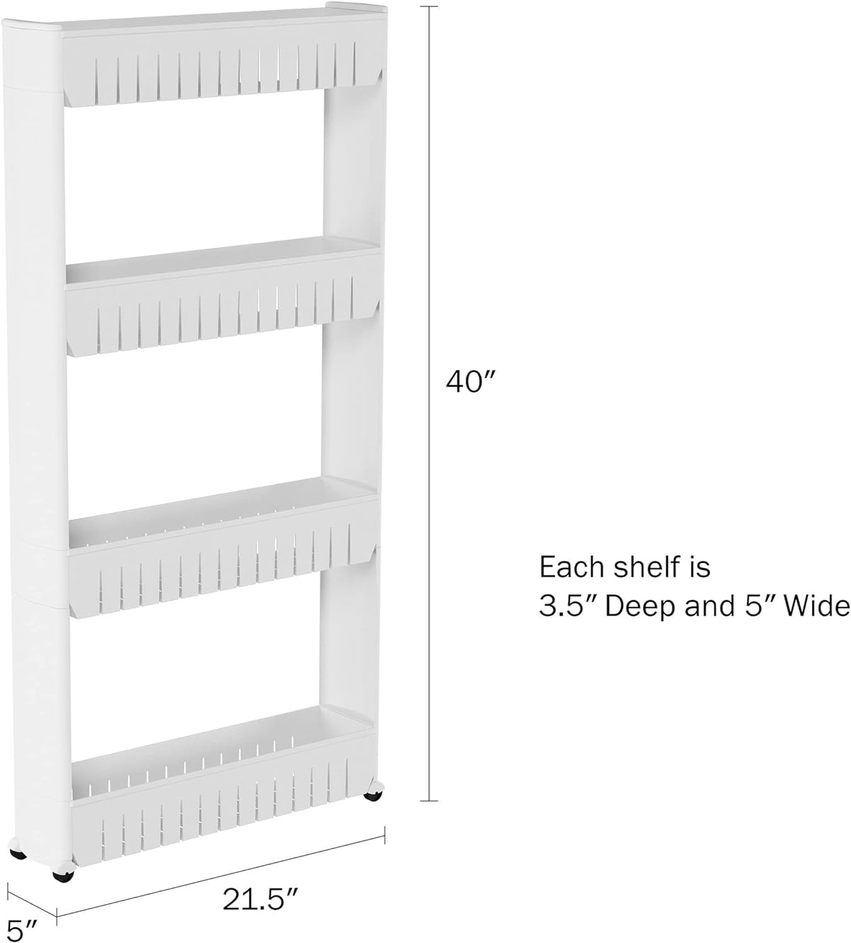 D-L118 4 Tier Storage Organizer Rack (White)