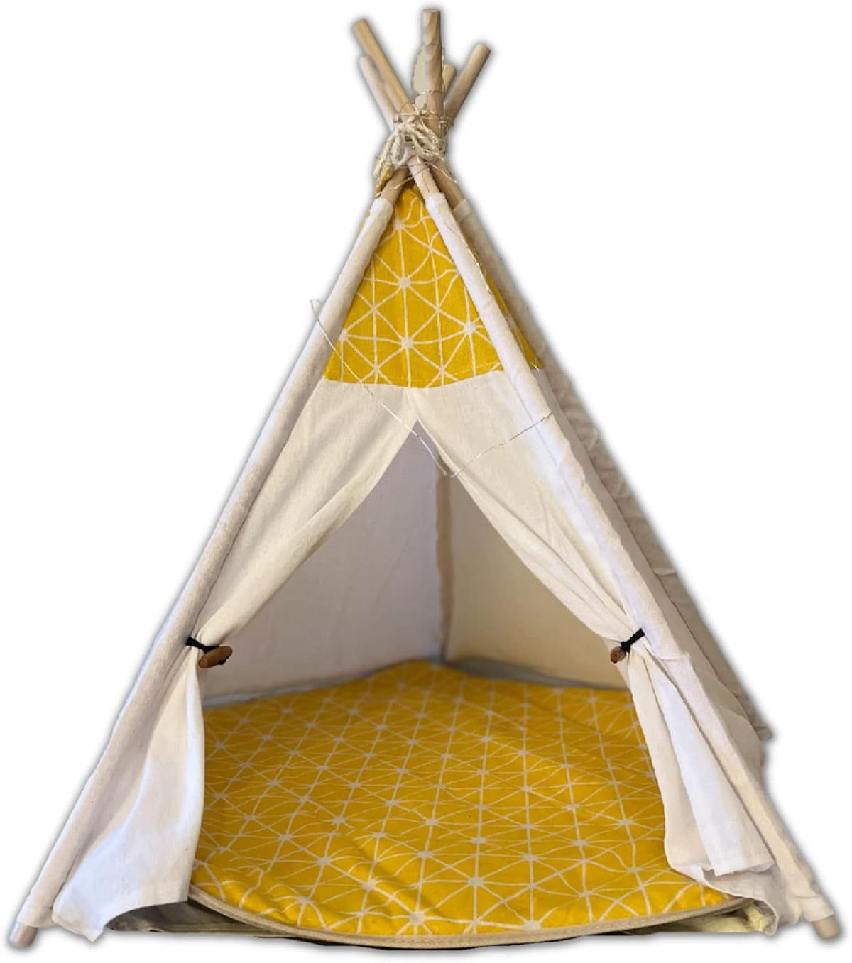 E-L208 POKO LOKO Pet Teepee for Small Dog or Cat (Yellow Trellis)