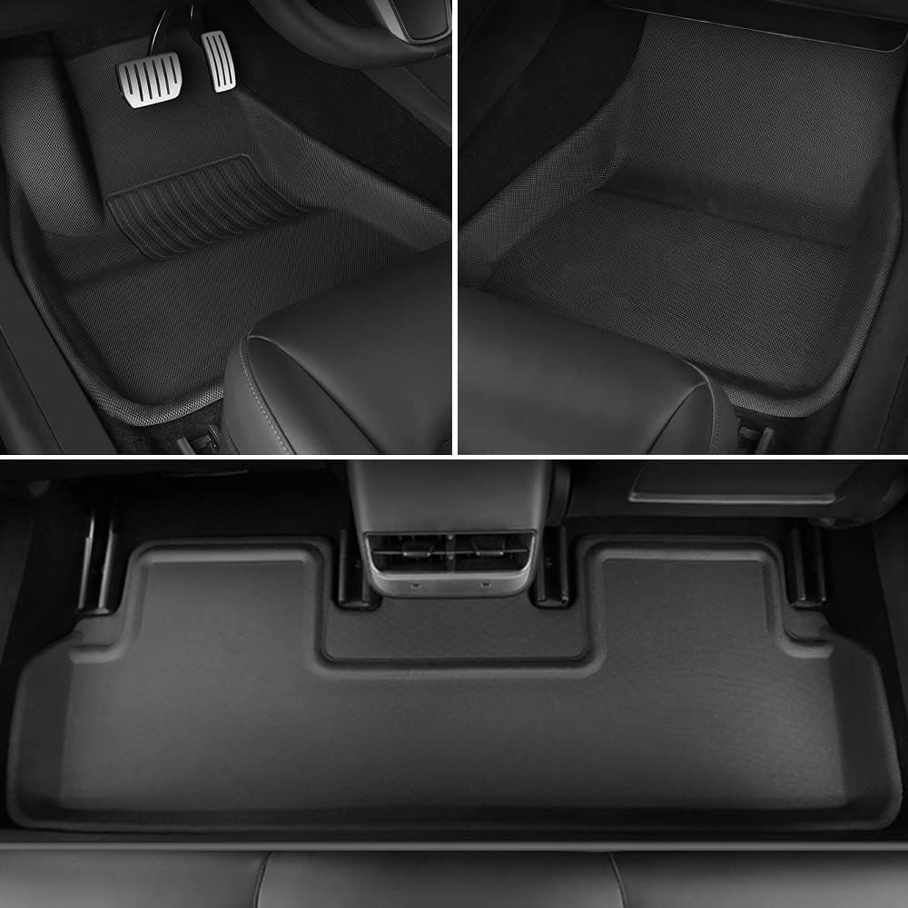 D-L157 Hansshow Tesla Model Y Floor mats All-Weather Non-Slip and Waterproof Customized Full-Cover Floor mats, Cargo Linings, Rear Cargo pallets