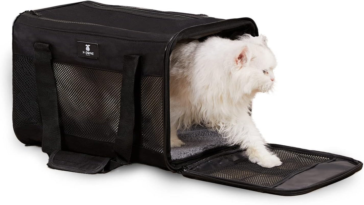 B-L143 X-Zone Pet Carrier, Airline Approved 17&quot;x11&quot;x11&quot; (Black)