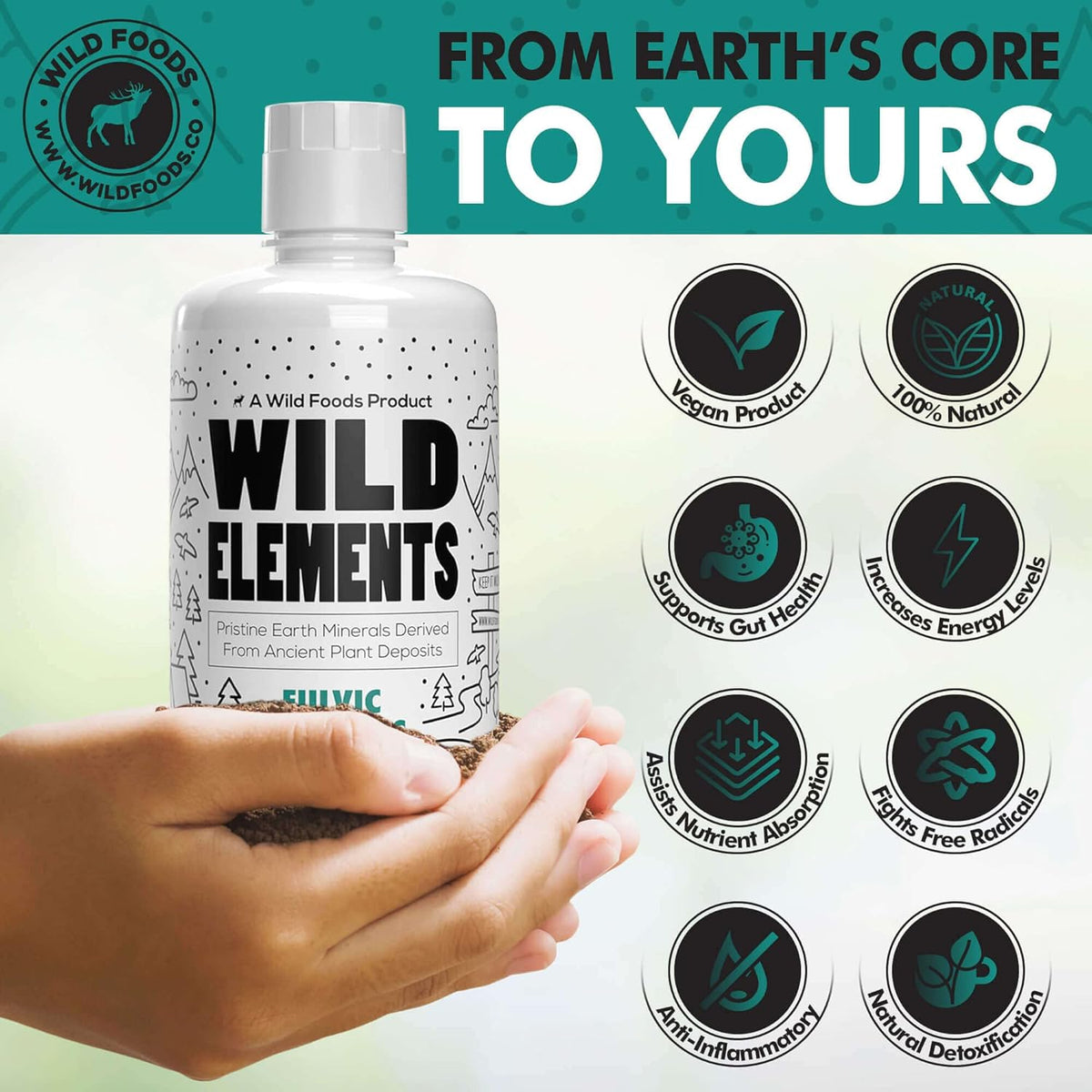 B-L135  8x WILD ELEMENTS Fulvic Minerals 32floz