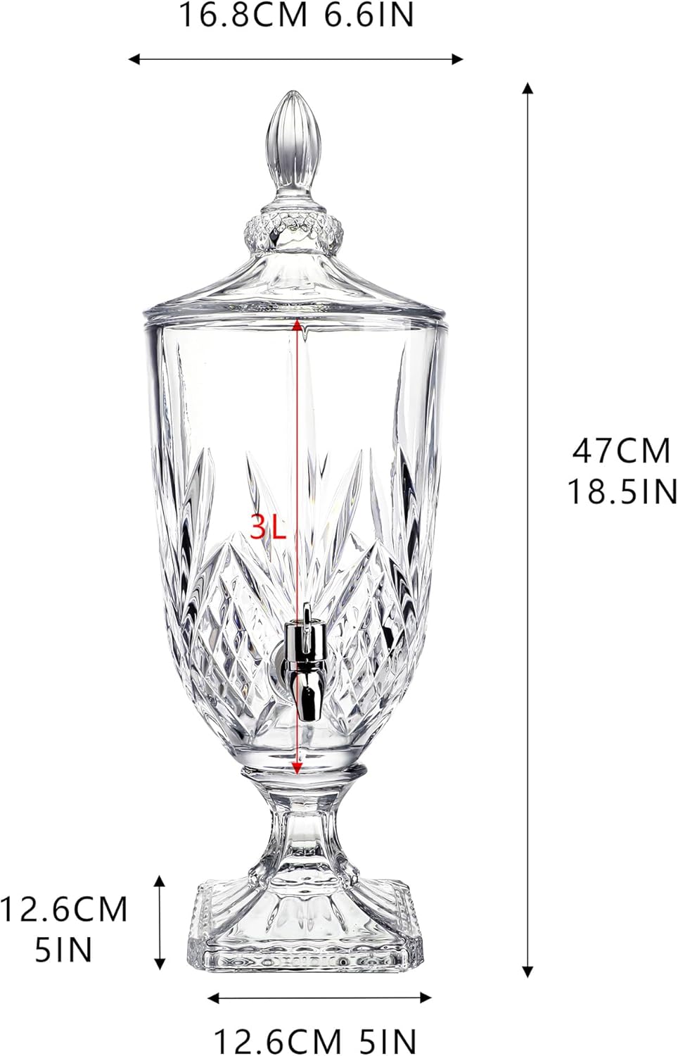 B-L4 DUBLIN COLLECTION Glass Drink Dispenser 3L