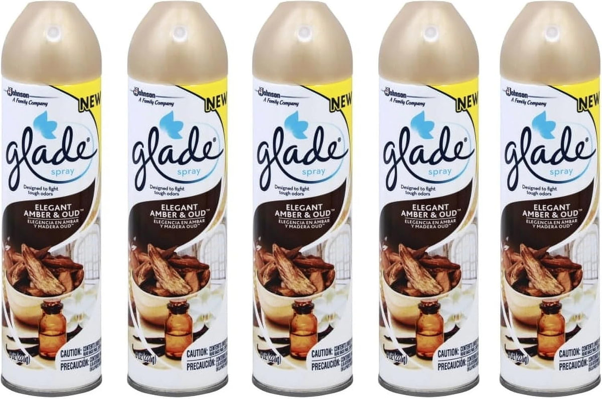 D-L26  2x Glade Air Freshener 8oz 5/Pack (Elegant Amber &amp; Oud)