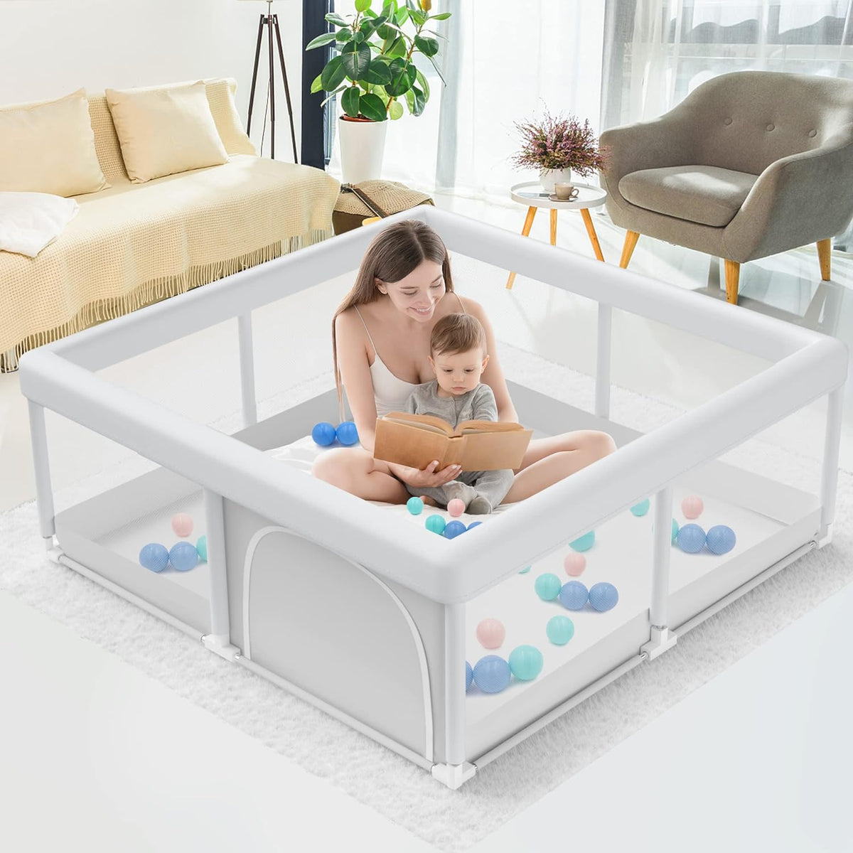 C-L5  Baby Playpen Silver/Gray