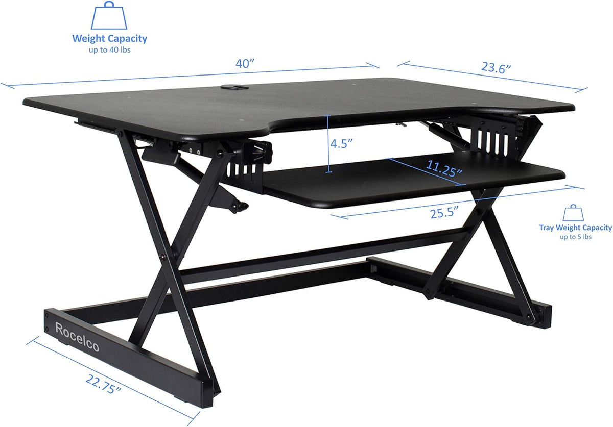 D-L20 ROCELCO Deluxe Adjustable Desk Riser 40&quot;