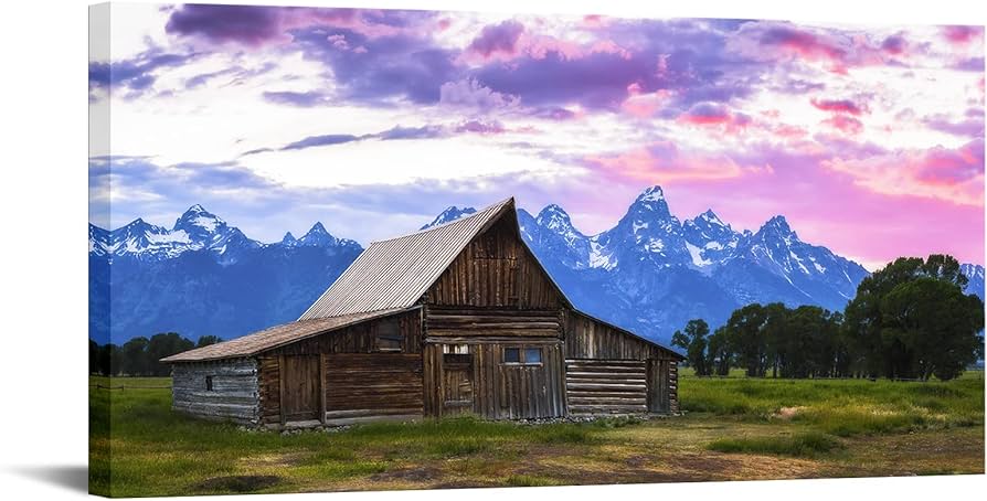 D-L142 NACHIC Wall Hanging Grand Teton Canvas 24&quot;x48&quot;