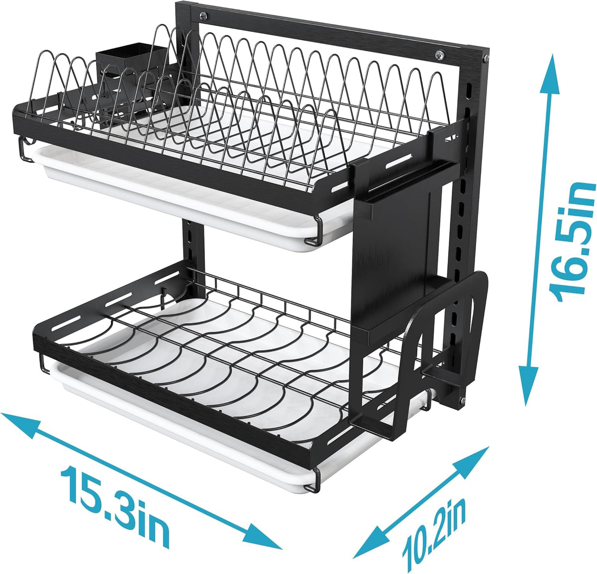 A-L100 AUROGLINT Wall Mounted Dish Rack Stainless Steel 2 Tier