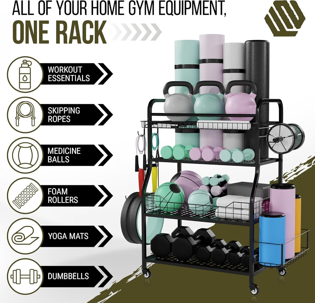 A-L64 FIT&amp;ZEN Home Gym Storage Rack *RACK ONLY*