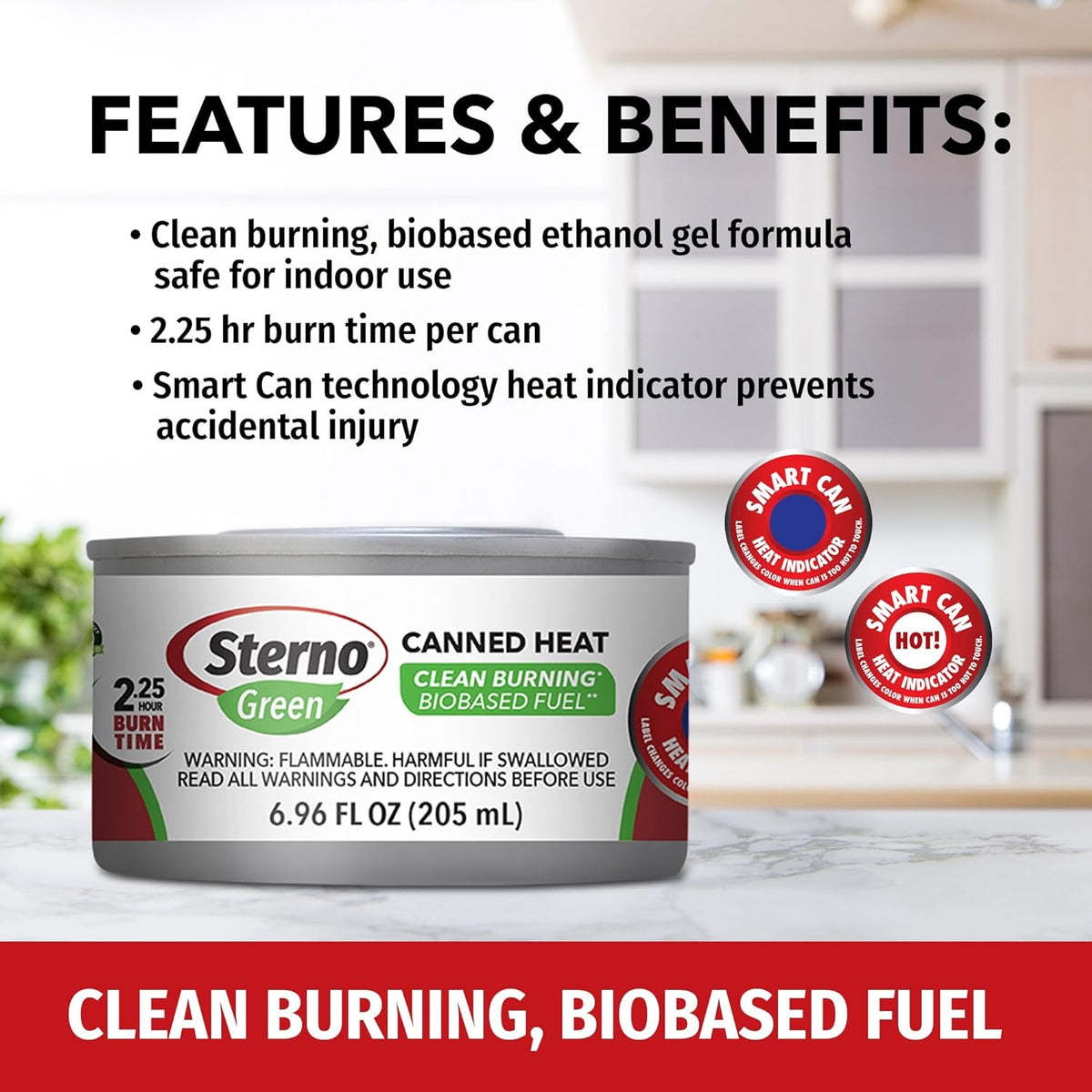 E-252 Sterno Green Canned Heat 2.25 Hour Burn Time, 12/Box