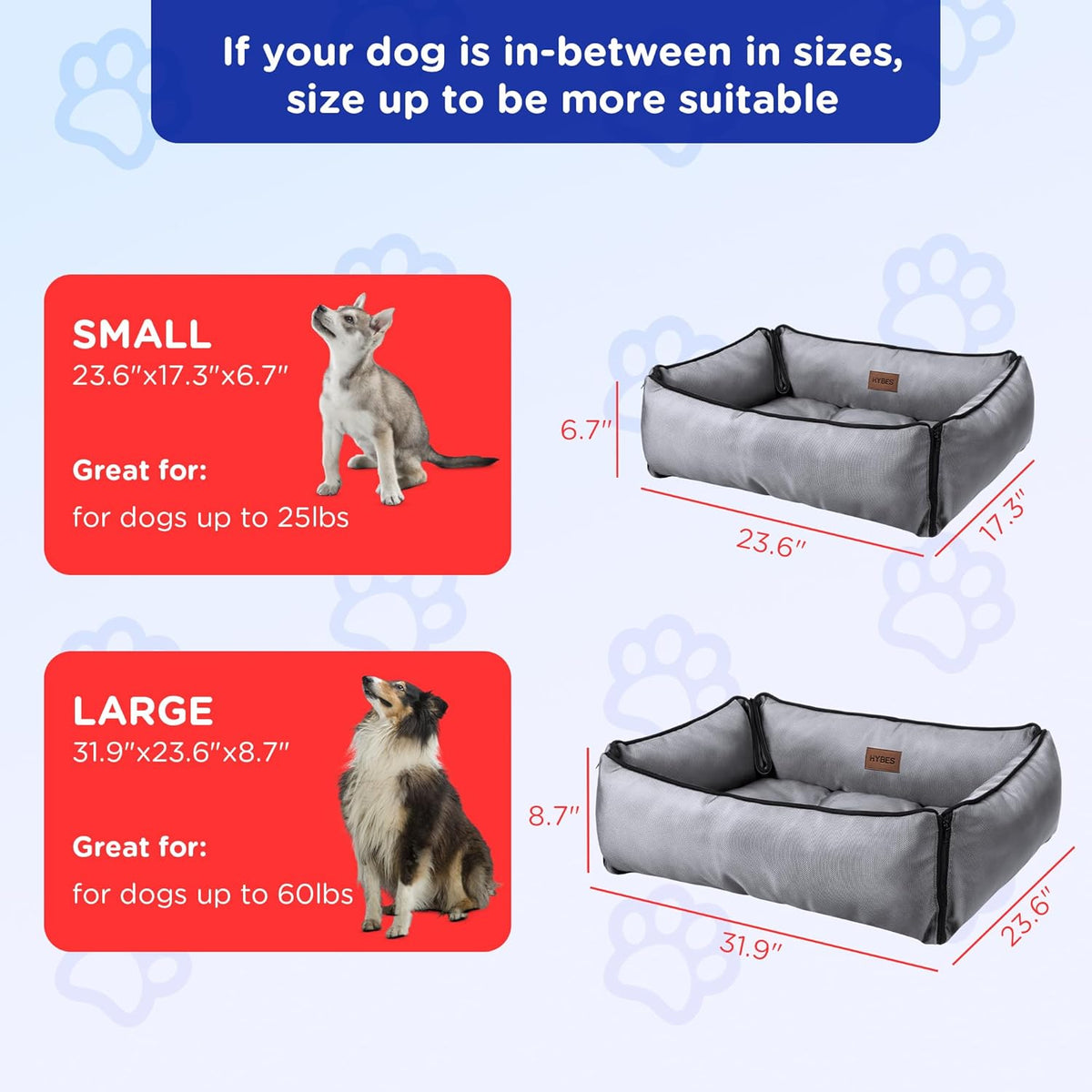 E-L221 Hybes Oxford Pet Bed Large (Grey)