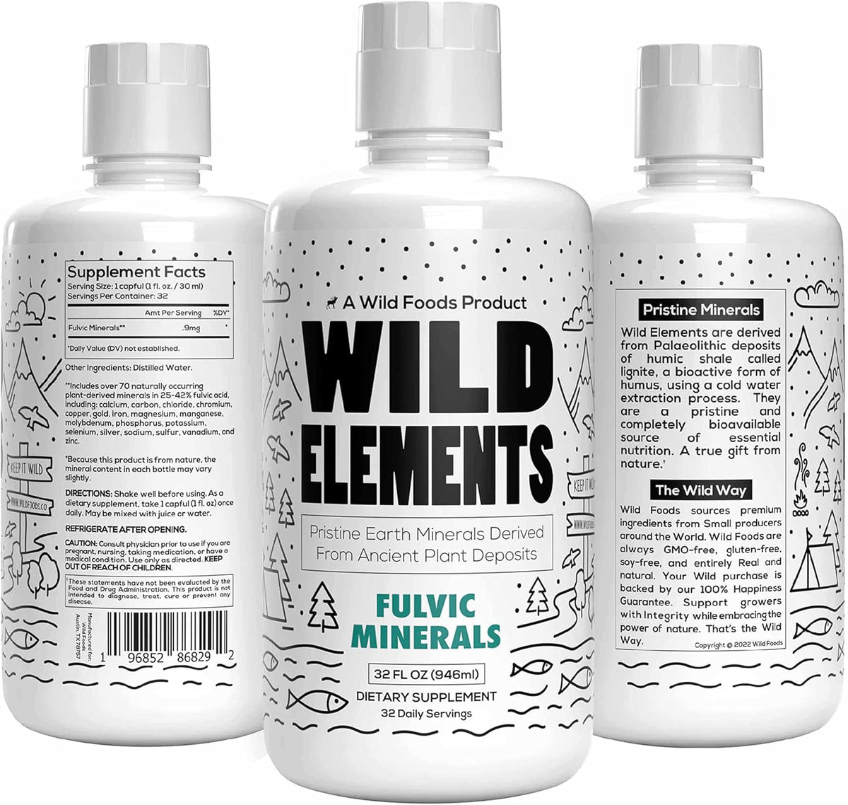 B-L135  8x WILD ELEMENTS Fulvic Minerals 32floz