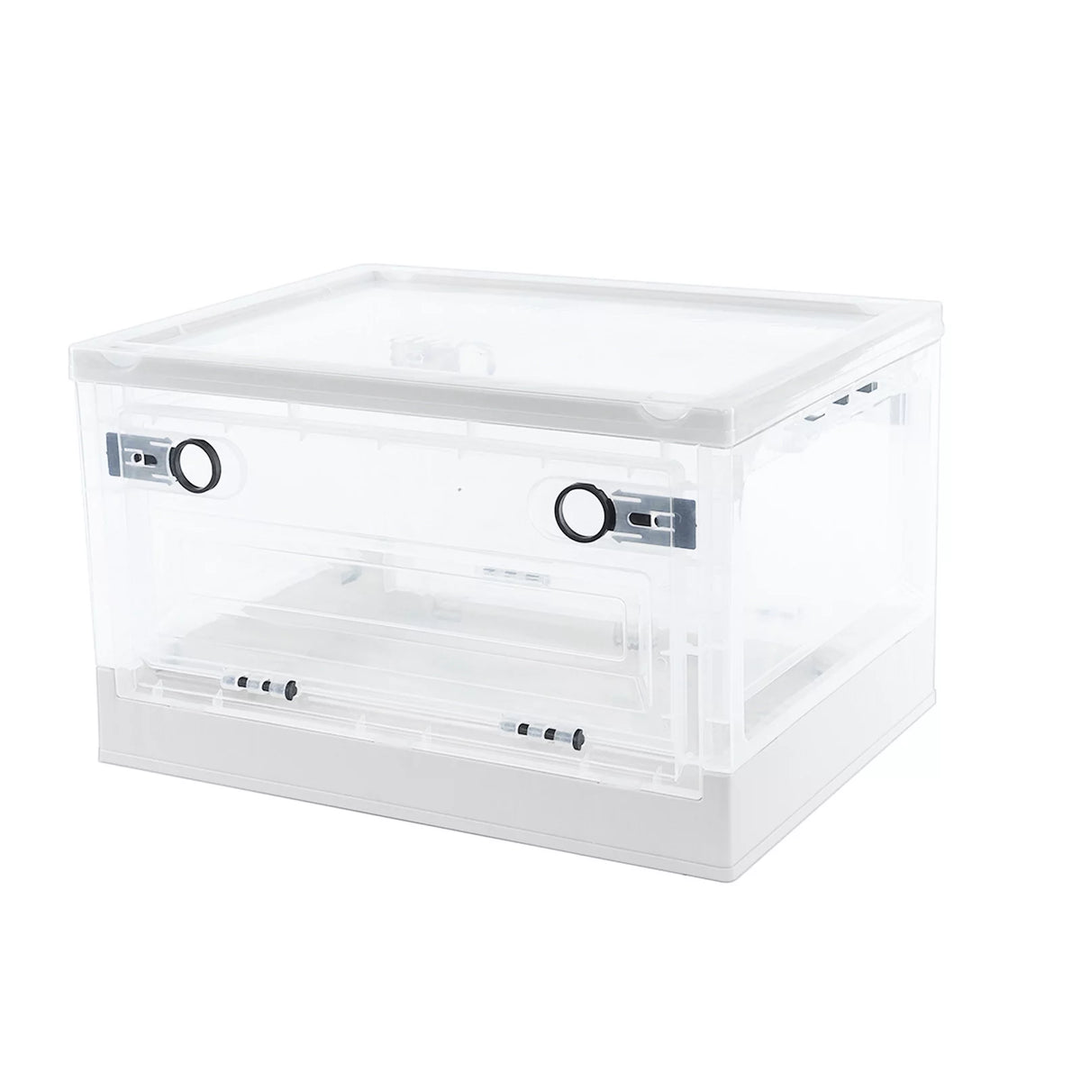 C-L149 Collapsible Storage Bins With Lids 3-Pack, Holds 28L (White)