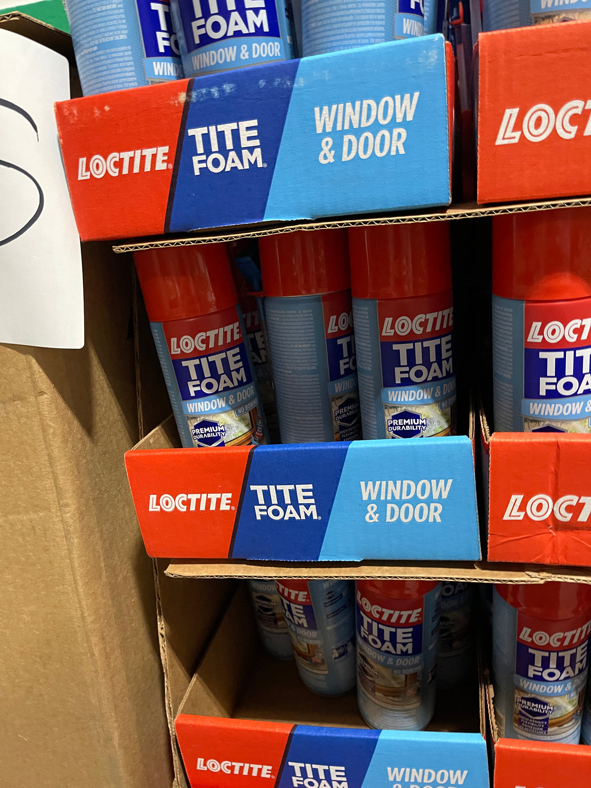 16a Lot #25 Pallet Of Loctite Tite Foam Window And Door In A Floor Display