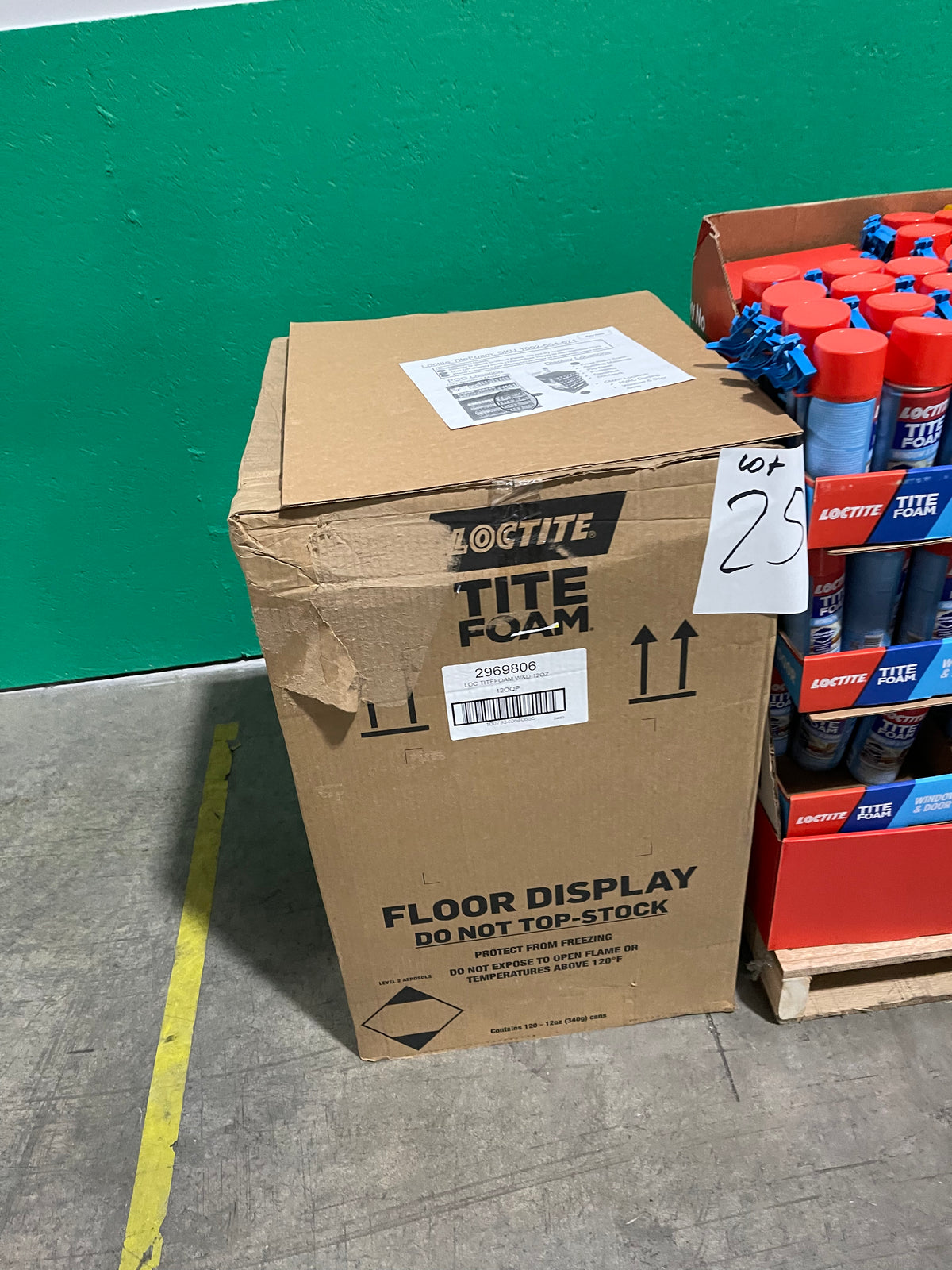 16a Lot #25 Pallet Of Loctite Tite Foam Window And Door In A Floor Display