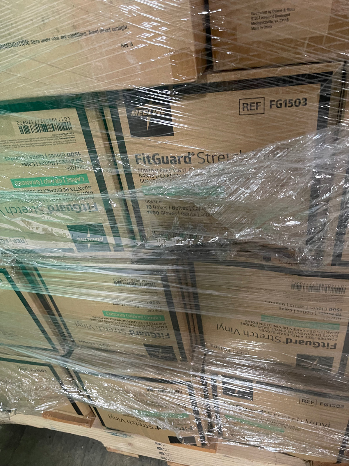 16f Lot #1 Pallet Of Large Vinyl Exam Gloves