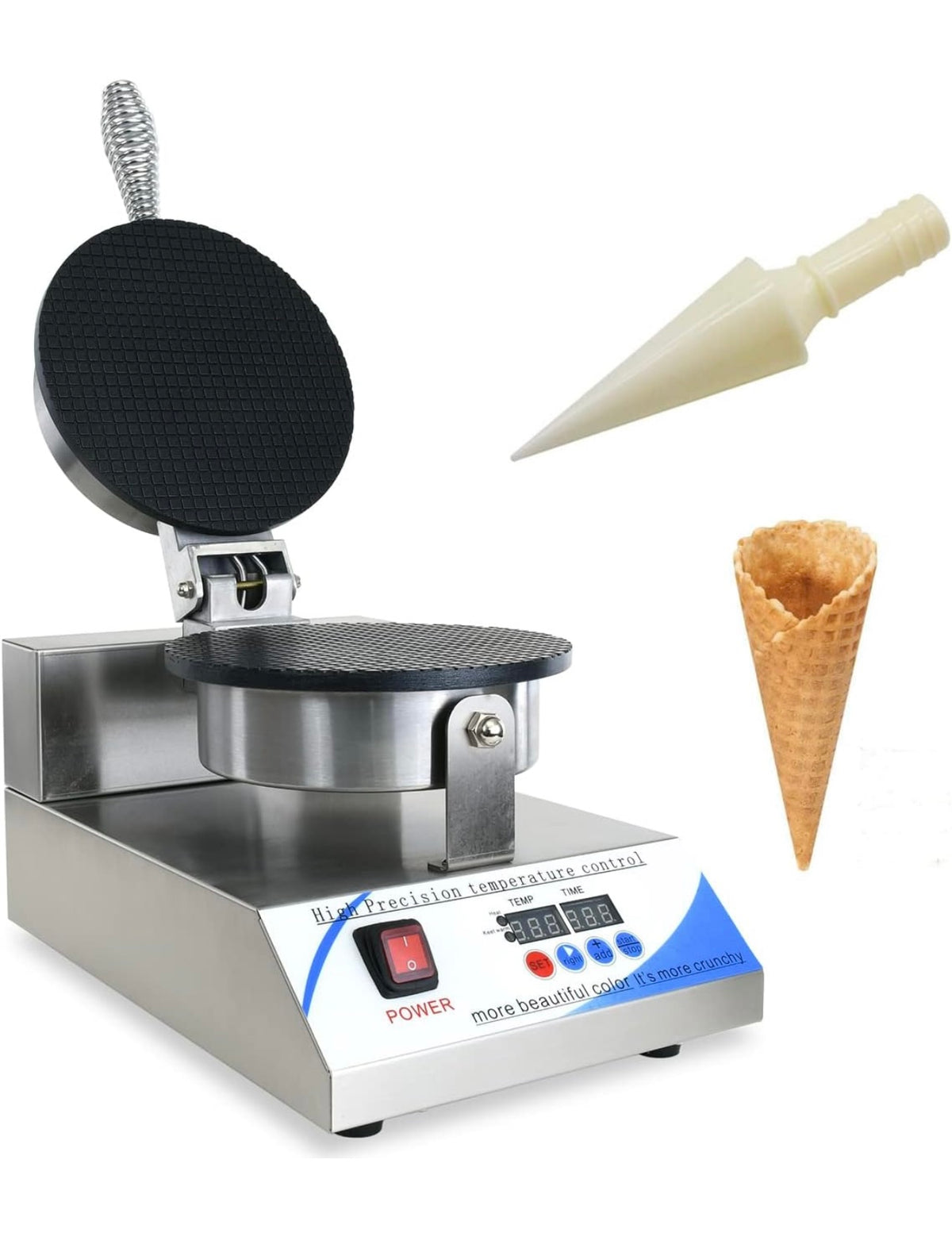 B-L155 YOOYIST Waffle Cone Machine, Stainless Steel, For Home Or Commercial Use