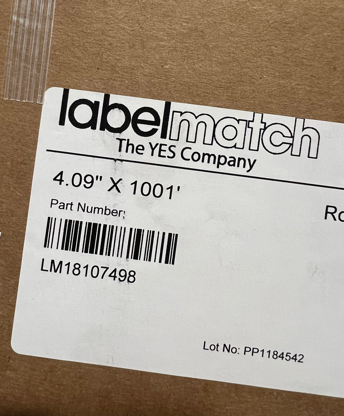 D-L90 12x LabelMatch Thermal Transfer Ribbon 4.09&quot; x 1001&#39; - MP Wax, Genuine DNP (Black)