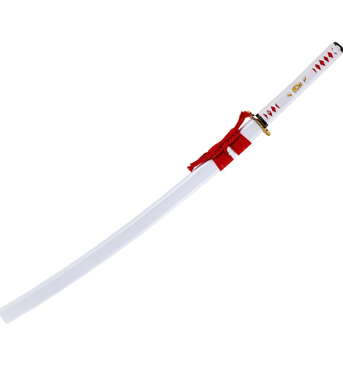 C-L25 OKSs Handmade Japanese Katana Samurai Sword With Real Rayskin Hardwood, (White Golden Dragon Style)