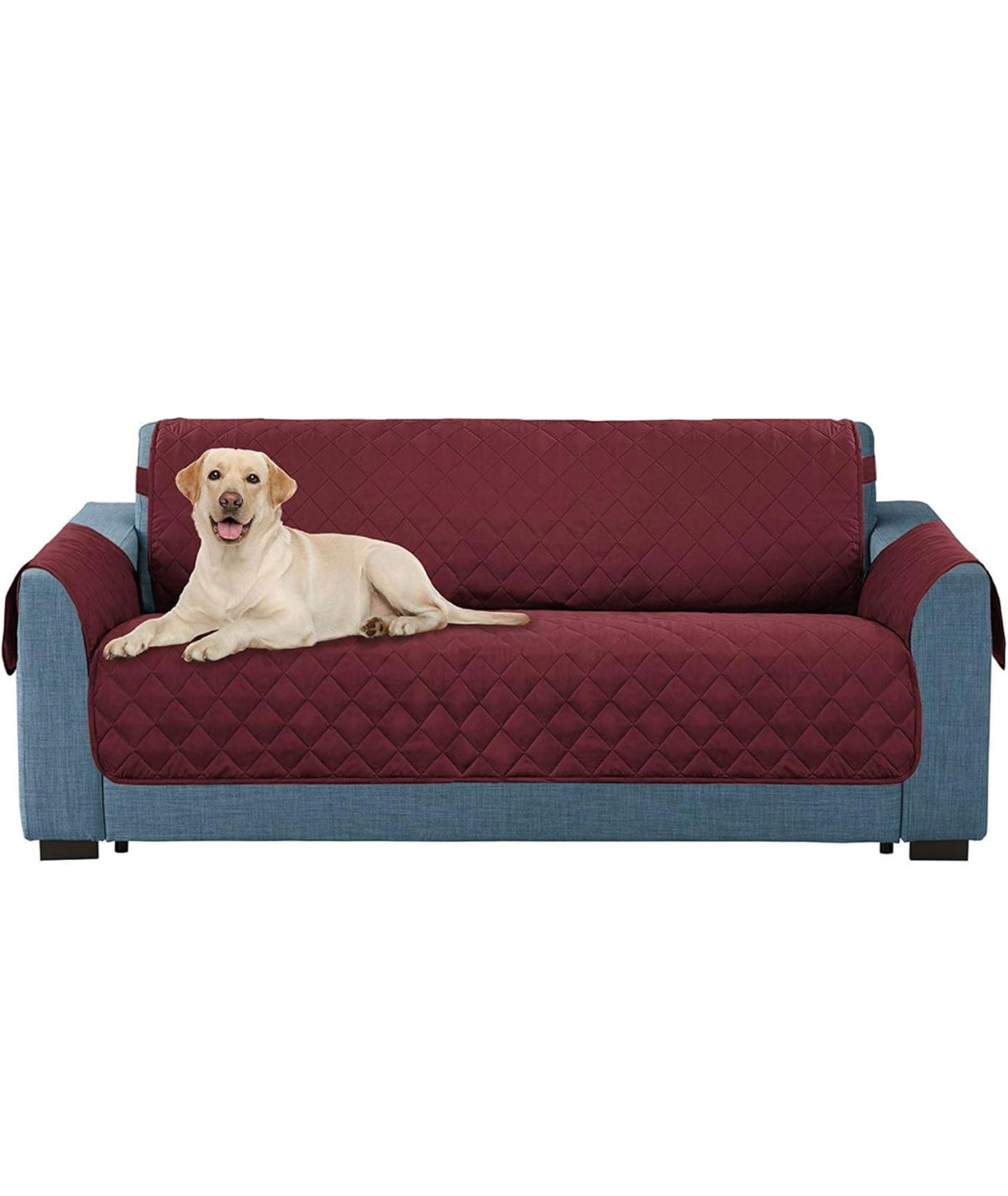 C-L58 E-Living 70&quot; Reversible Furniture Protecter, Machine Washable, Fits Regular Sofas (Cranberry)