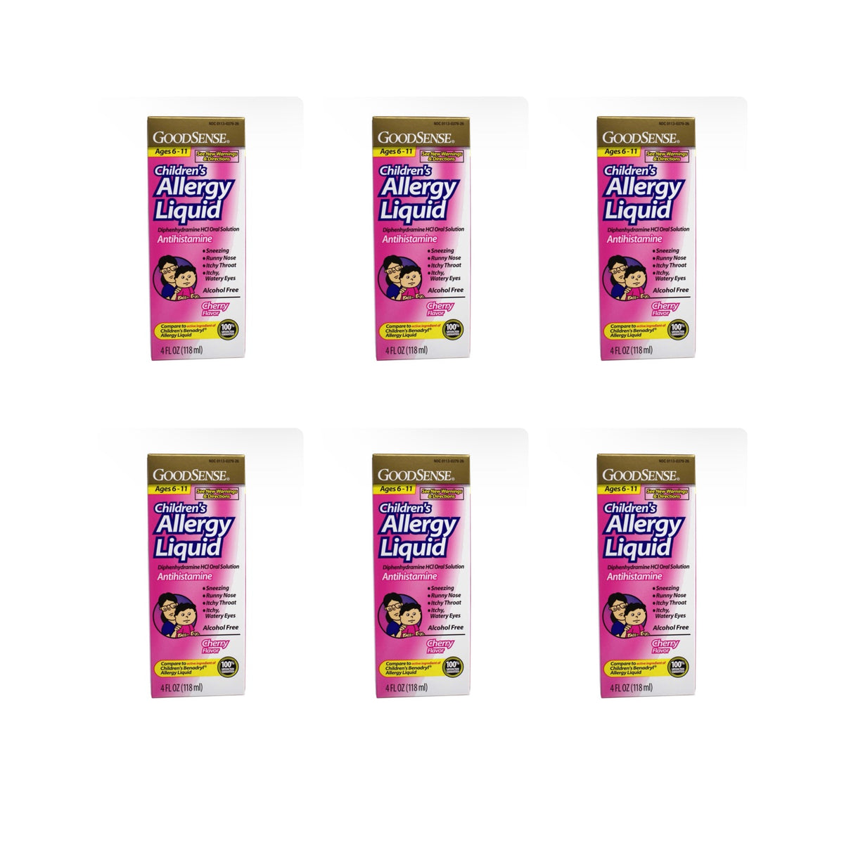 E-L175 6X Goodsense Children&#39;s Allergy Liquid Cherry Flavor 4 floz  EXPIRATION 02/2026