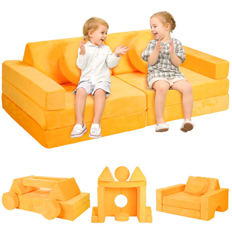 D-L27 Rengue 14pcs Modular Kids Play Couch (Yellow)