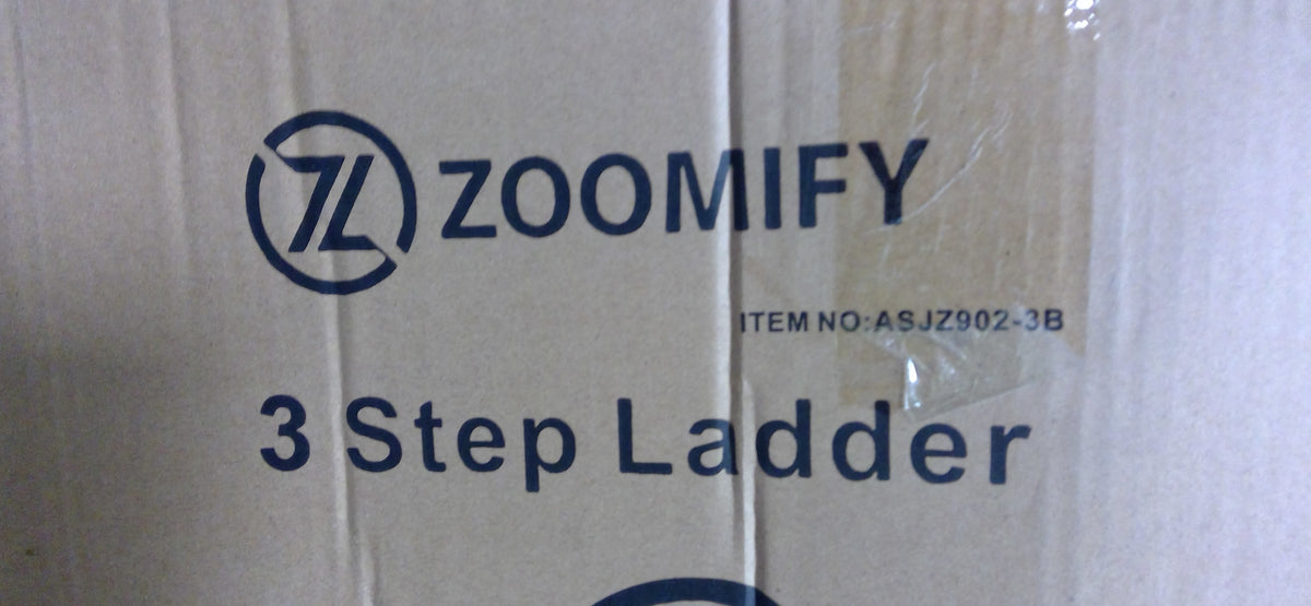 A-L202 Zoomify 3 Step Ladder, 400lb Capacity (White)