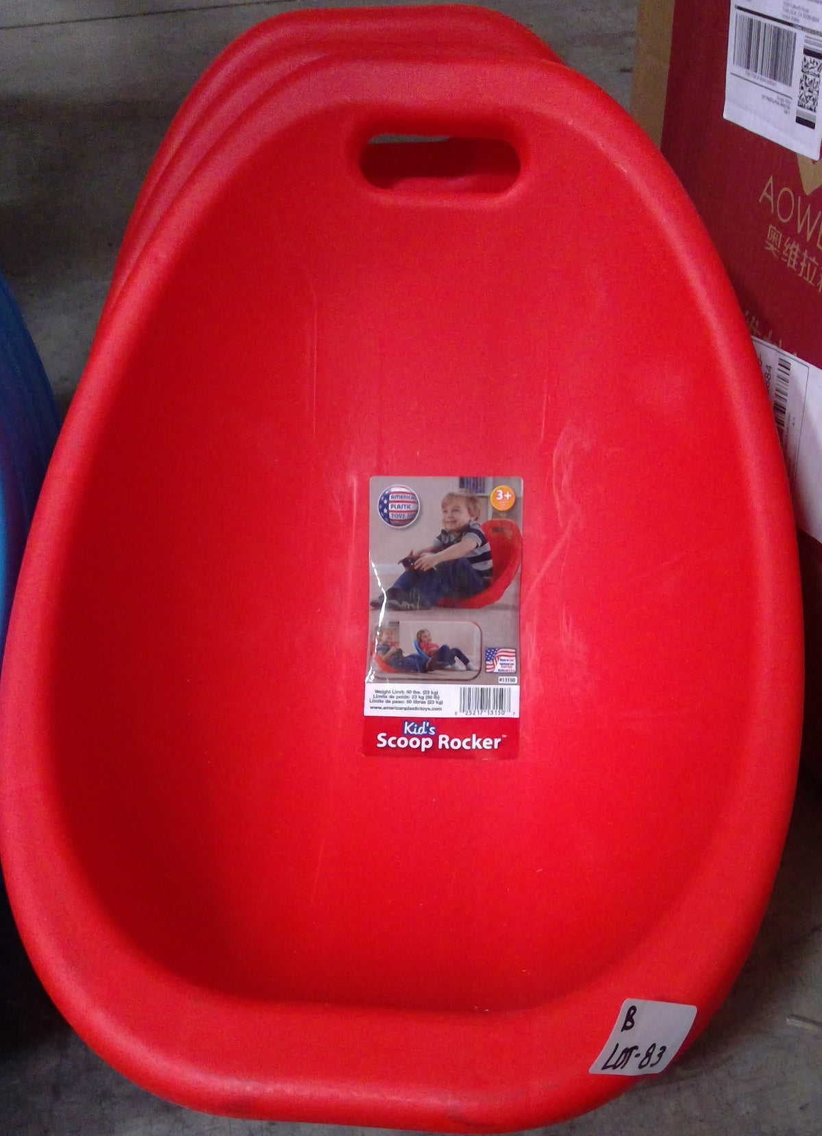 B-L83 Kid&#39;s Scoop Rocker Chair - Lot Of 3 (Red)