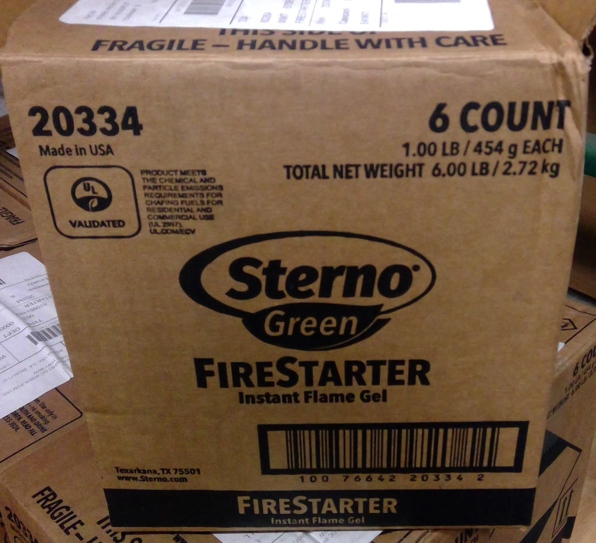 D-L140 Sterno Green Firestarter Instant Flame Gel, 6/Box