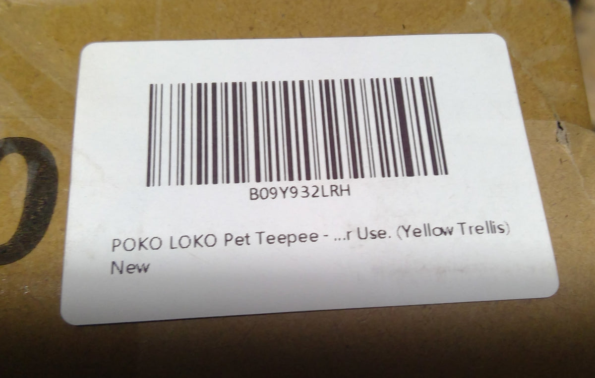 E-L208 POKO LOKO Pet Teepee for Small Dog or Cat (Yellow Trellis)