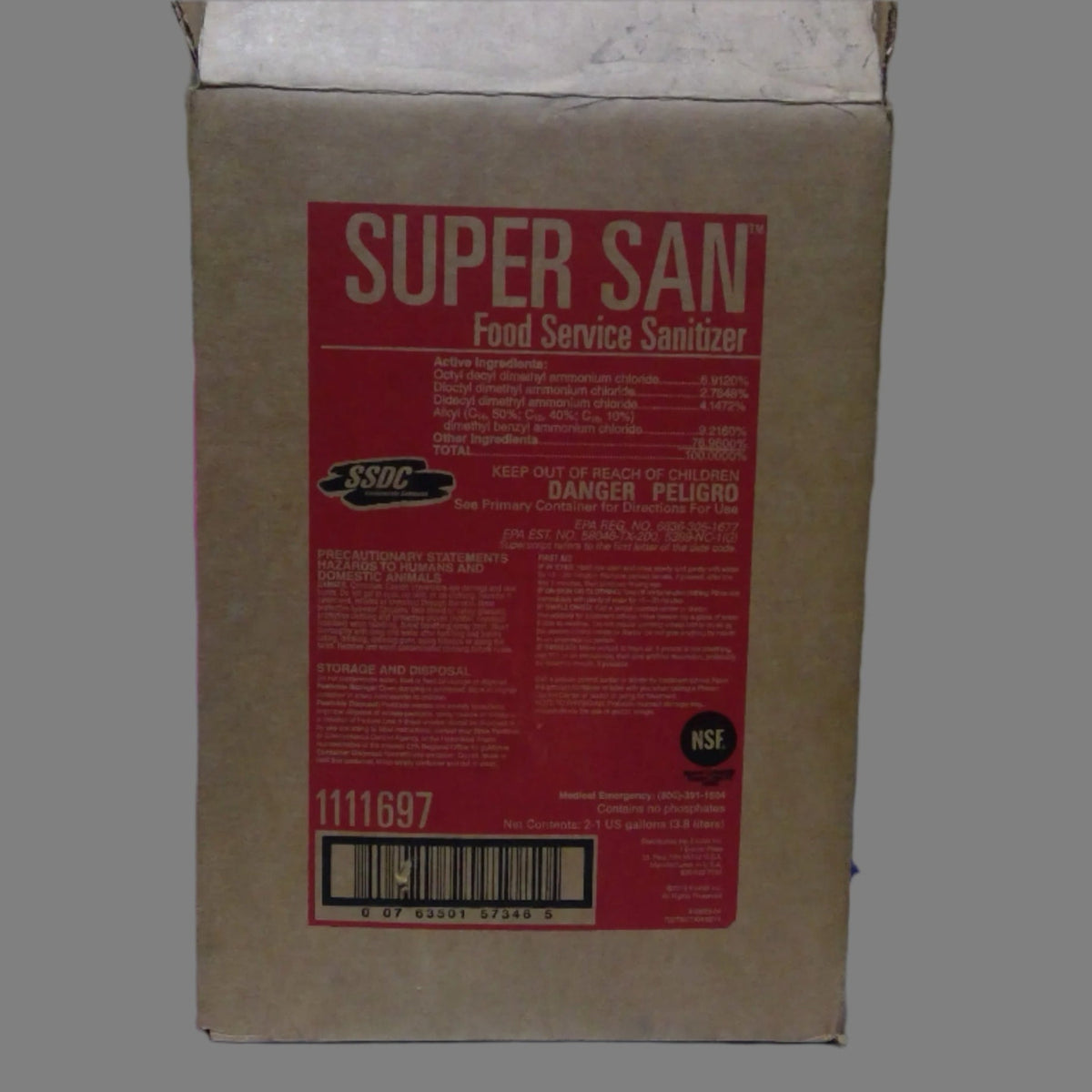 D-L11  2x SNAP PAC Super San Food Service Sanitizer Gallons