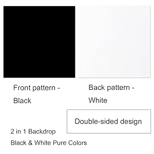 B-L3 Double Sided Photo Backdrop Kit, 1 White+1 Black, 2 Brackets w/Carrying Bag **