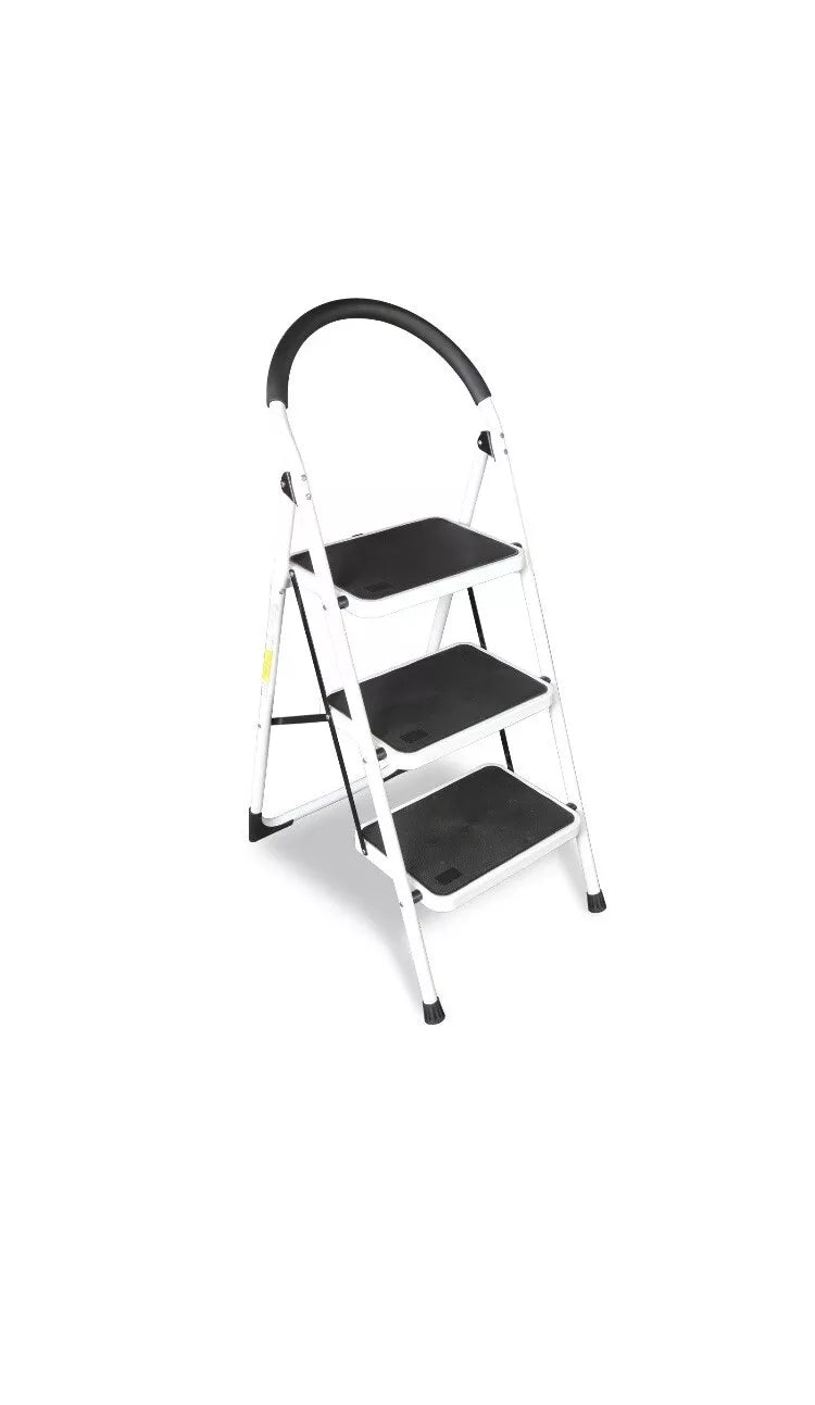 A-L202 Zoomify 3 Step Ladder, 400lb Capacity (White)