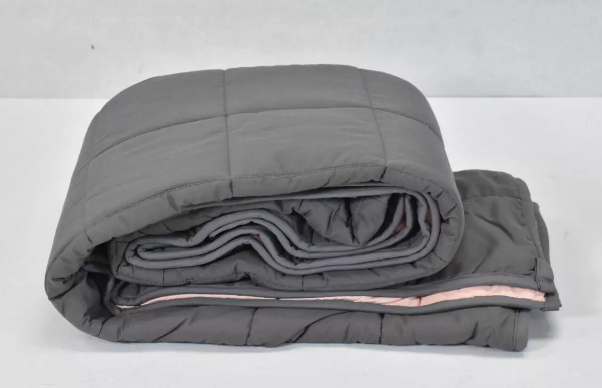 E-L23 JOYCHING Weighted Blanket 86&quot;x92&quot; 20lbs (Grey/Pink)