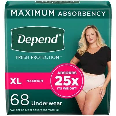 D-L179  2x DEPEND Incontinence Underwear 34/Pack