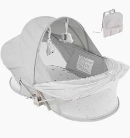 D-L158 BEBROAD New Moon Travel Bassinet &amp; Co Sleeper (Light Grey)